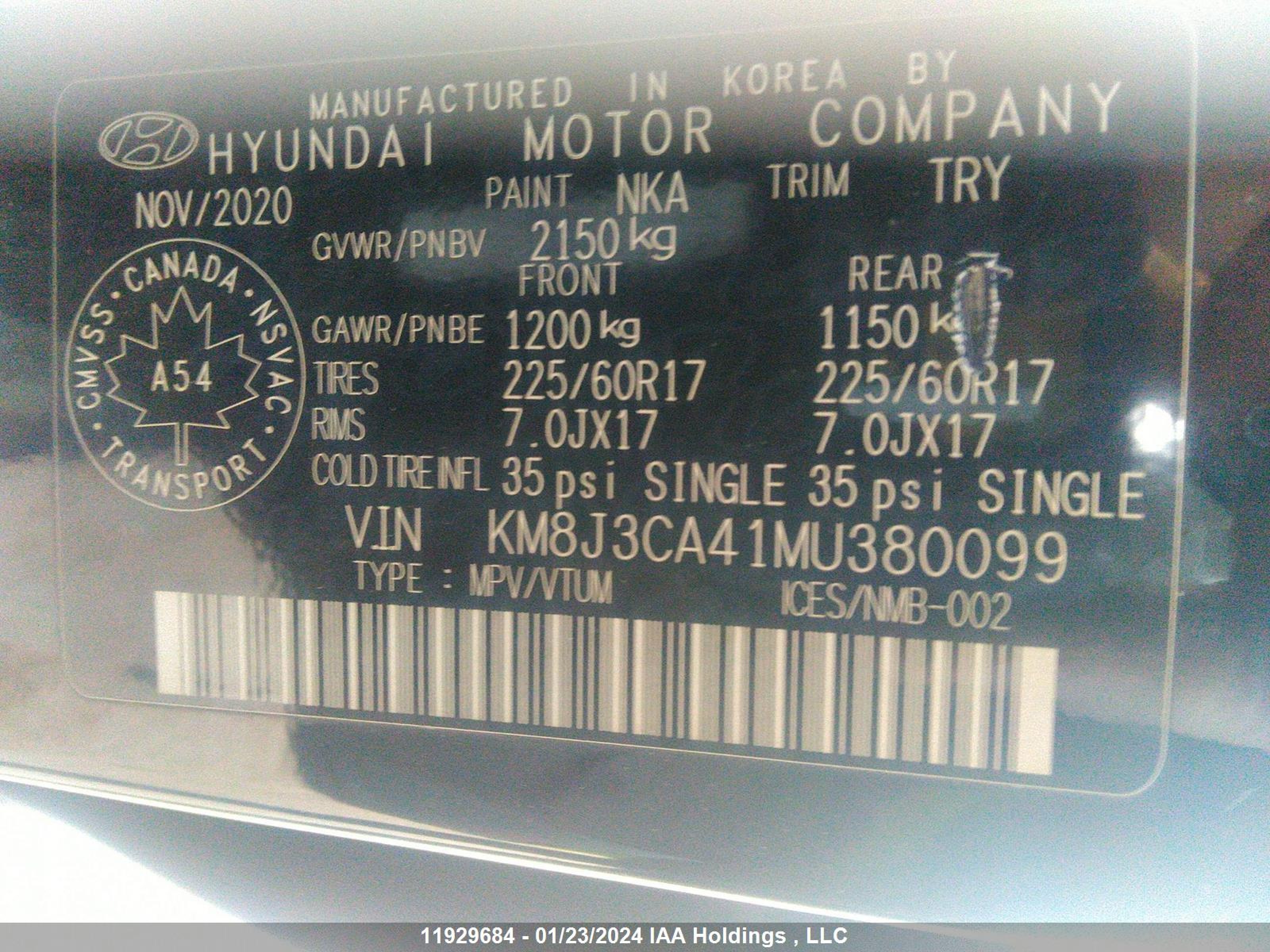 Photo 8 VIN: KM8J3CA41MU380099 - HYUNDAI TUCSON 