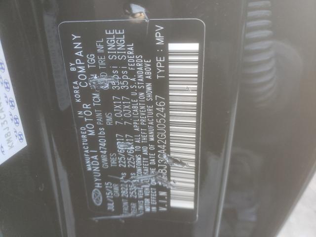 Photo 9 VIN: KM8J3CA42GU052467 - HYUNDAI TUCSON LIM 