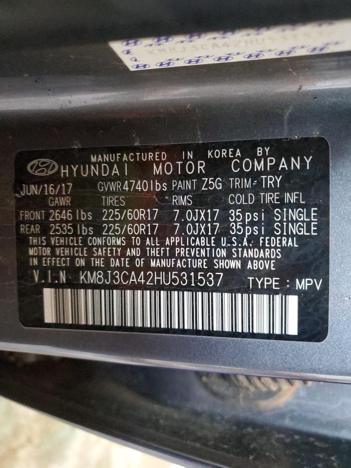 Photo 11 VIN: KM8J3CA42HU531537 - HYUNDAI TUCSON 