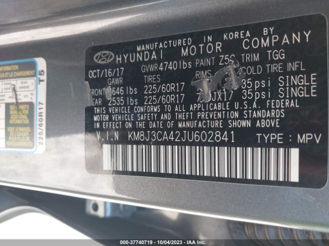 Photo 8 VIN: KM8J3CA42JU602841 - HYUNDAI TUCSON 