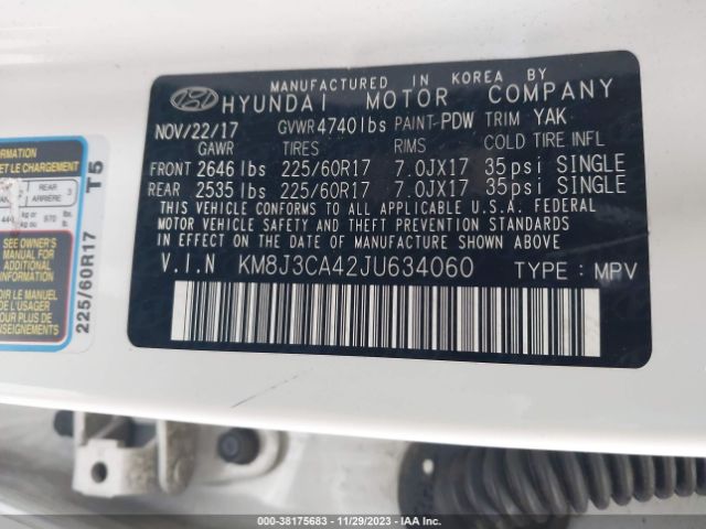 Photo 8 VIN: KM8J3CA42JU634060 - HYUNDAI TUCSON 