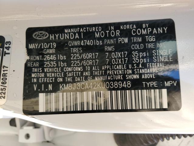 Photo 12 VIN: KM8J3CA42KU038948 - HYUNDAI TUCSON LIM 