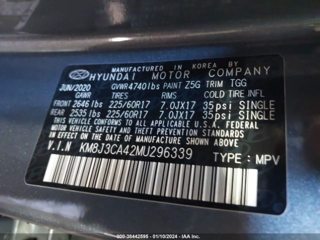 Photo 8 VIN: KM8J3CA42MU296339 - HYUNDAI TUCSON 