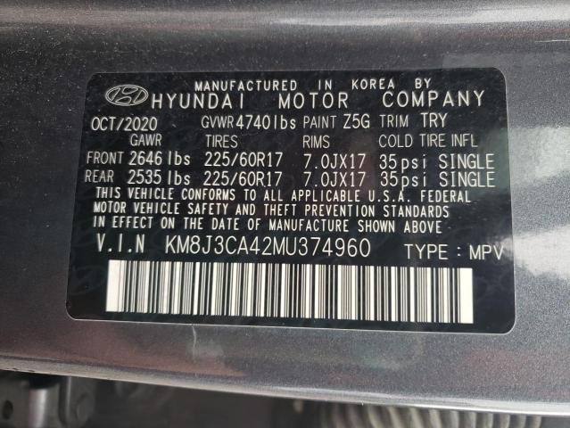 Photo 12 VIN: KM8J3CA42MU374960 - HYUNDAI TUCSON 