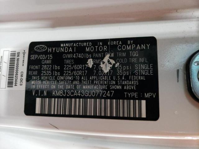 Photo 12 VIN: KM8J3CA43GU077247 - HYUNDAI TUCSON LIM 