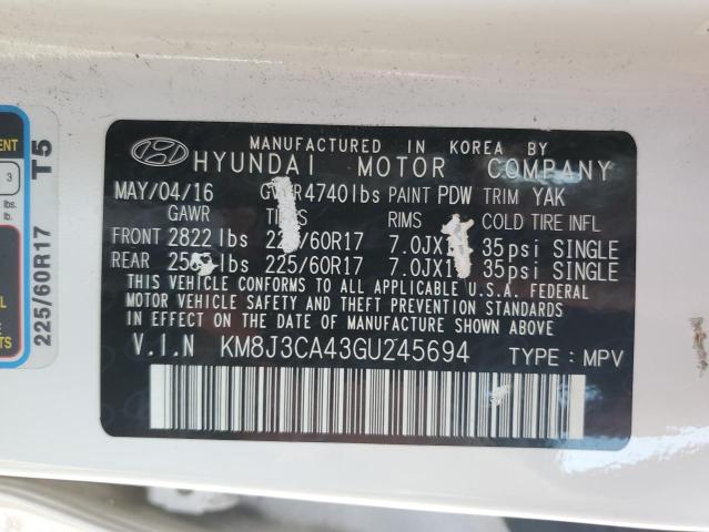 Photo 11 VIN: KM8J3CA43GU245694 - HYUNDAI TUCSON 