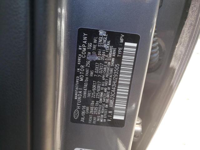 Photo 9 VIN: KM8J3CA43HU293505 - HYUNDAI TUCSON LIM 