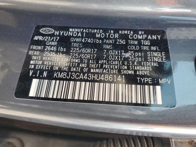 Photo 12 VIN: KM8J3CA43HU486141 - HYUNDAI TUCSON 