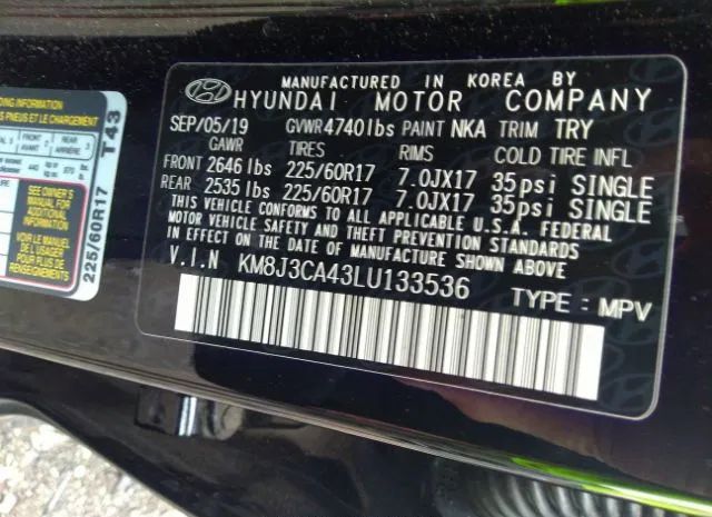 Photo 8 VIN: KM8J3CA43LU133536 - HYUNDAI TUCSON 