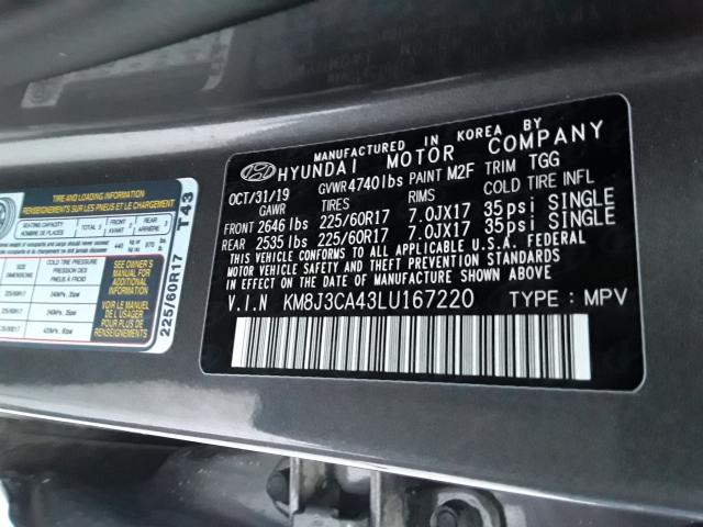 Photo 9 VIN: KM8J3CA43LU167220 - HYUNDAI TUCSON LIM 