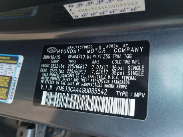 Photo 9 VIN: KM8J3CA44GU035542 - HYUNDAI TUCSON LIM 