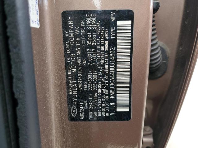 Photo 12 VIN: KM8J3CA44HU314832 - HYUNDAI TUCSON LIM 