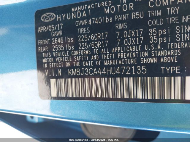 Photo 8 VIN: KM8J3CA44HU472135 - HYUNDAI TUCSON 