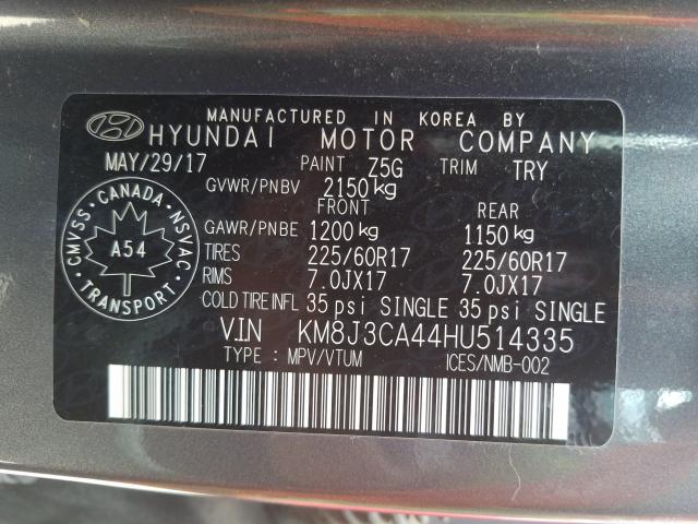 Photo 9 VIN: KM8J3CA44HU514335 - HYUNDAI TUCSON 