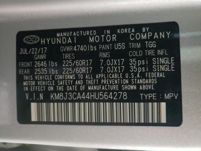 Photo 12 VIN: KM8J3CA44HU564278 - HYUNDAI TUCSON LIM 