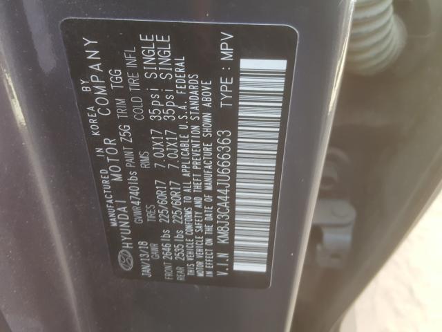 Photo 9 VIN: KM8J3CA44JU666363 - HYUNDAI TUCSON SEL 