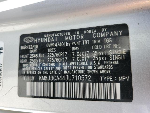 Photo 13 VIN: KM8J3CA44JU710572 - HYUNDAI TUCSON SEL 