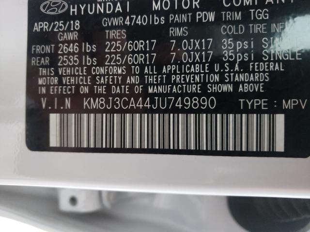 Photo 9 VIN: KM8J3CA44JU749890 - HYUNDAI TUCSON SEL 