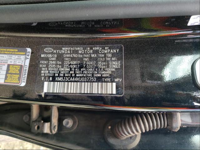 Photo 9 VIN: KM8J3CA44KU037753 - HYUNDAI TUCSON LIM 