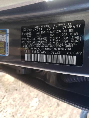 Photo 9 VIN: KM8J3CA45GU139523 - HYUNDAI TUCSON LIM 