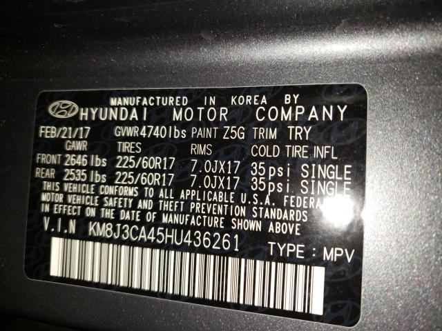 Photo 9 VIN: KM8J3CA45HU436261 - HYUNDAI TUCSON 