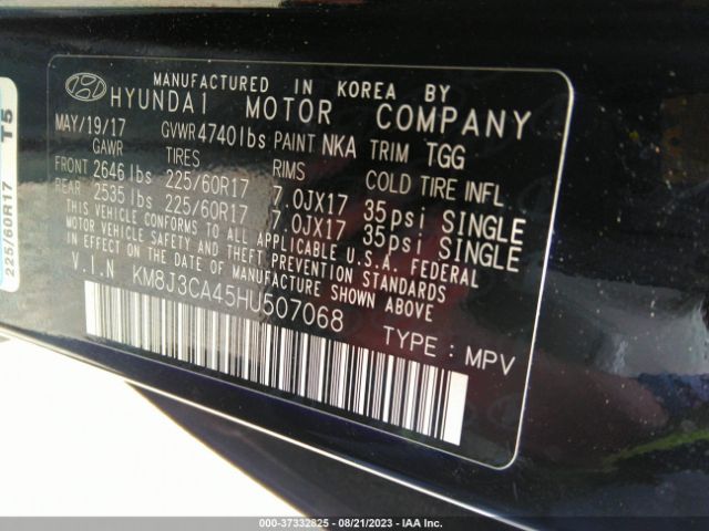 Photo 8 VIN: KM8J3CA45HU507068 - HYUNDAI TUCSON 