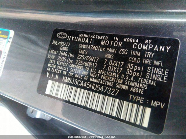 Photo 8 VIN: KM8J3CA45HU547327 - HYUNDAI TUCSON 