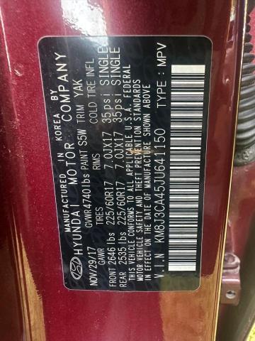 Photo 9 VIN: KM8J3CA45JU641150 - HYUNDAI TUCSON SEL 