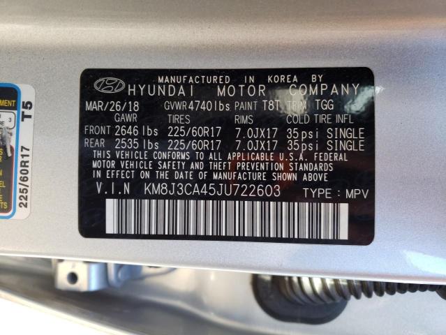 Photo 12 VIN: KM8J3CA45JU722603 - HYUNDAI TUCSON SEL 