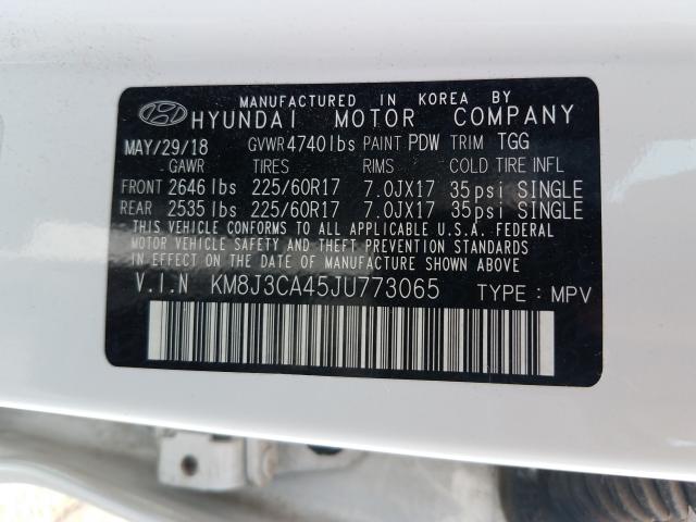 Photo 9 VIN: KM8J3CA45JU773065 - HYUNDAI TUCSON SEL 