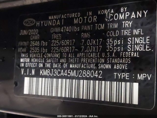 Photo 8 VIN: KM8J3CA45MU288042 - HYUNDAI TUCSON 