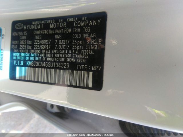 Photo 8 VIN: KM8J3CA46GU134329 - HYUNDAI TUCSON 