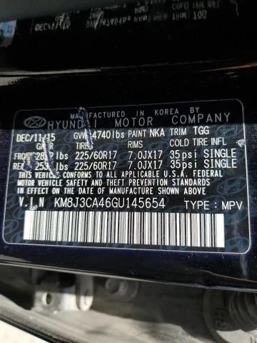 Photo 11 VIN: KM8J3CA46GU145654 - HYUNDAI TUCSON LIM 