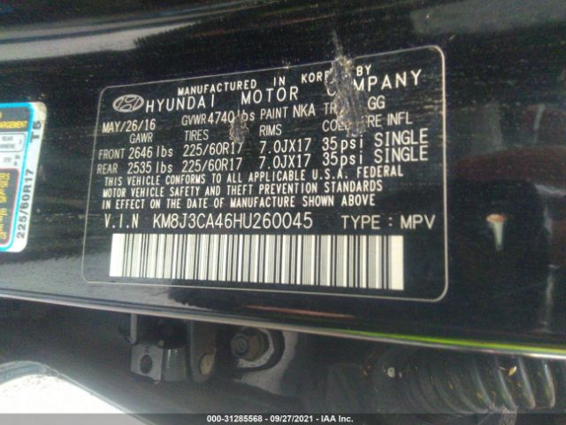 Photo 8 VIN: KM8J3CA46HU260045 - HYUNDAI TUCSON 