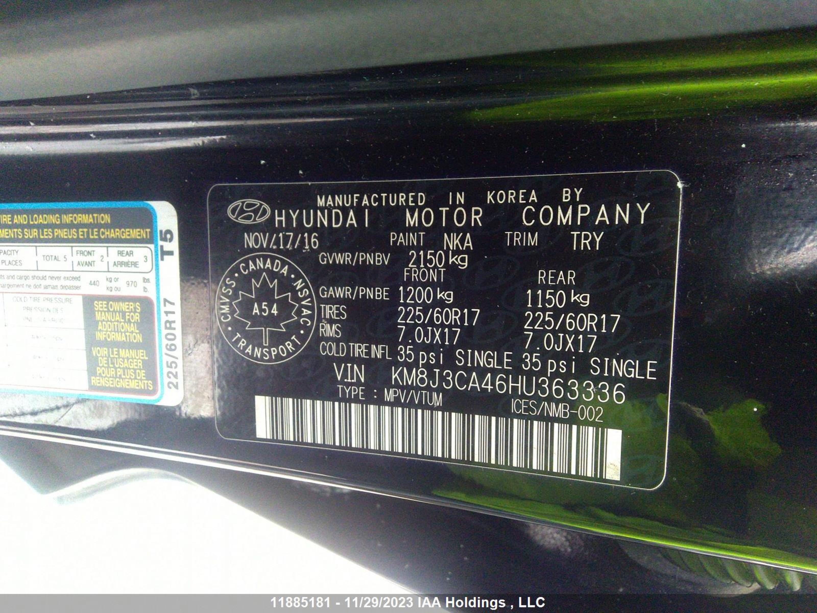 Photo 8 VIN: KM8J3CA46HU363336 - HYUNDAI TUCSON 