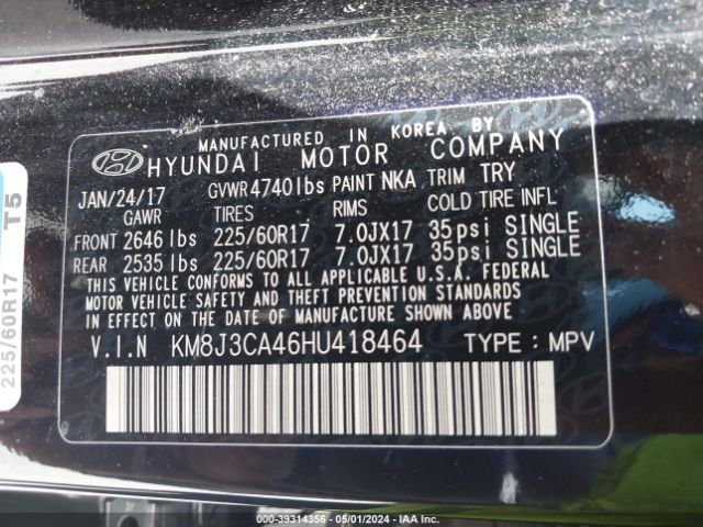 Photo 8 VIN: KM8J3CA46HU418464 - HYUNDAI TUCSON 