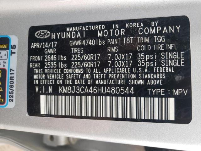 Photo 9 VIN: KM8J3CA46HU480544 - HYUNDAI TUCSON LIM 