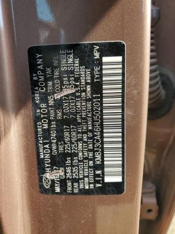 Photo 12 VIN: KM8J3CA46HU502011 - HYUNDAI TUCSON 