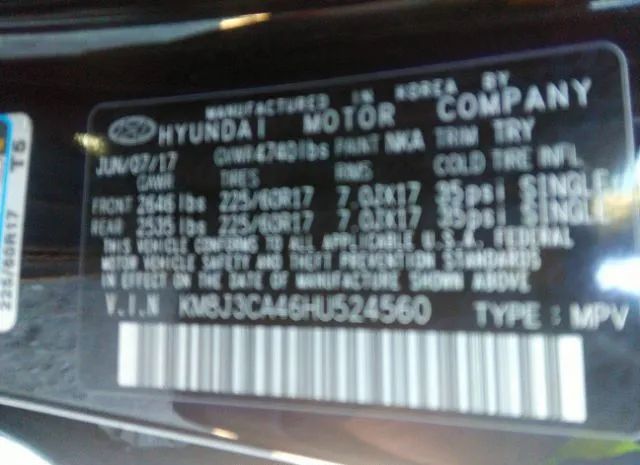 Photo 8 VIN: KM8J3CA46HU524560 - HYUNDAI TUCSON 