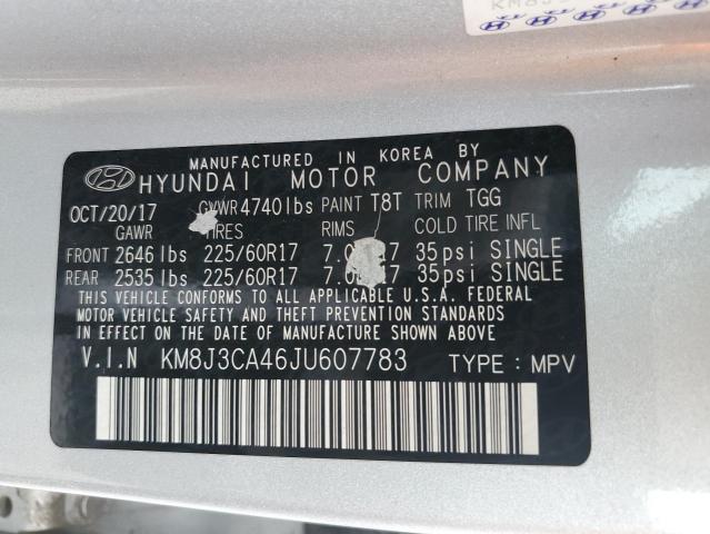 Photo 12 VIN: KM8J3CA46JU607783 - HYUNDAI TUCSON SEL 