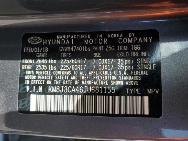 Photo 13 VIN: KM8J3CA46JU681155 - HYUNDAI TUCSON SEL 