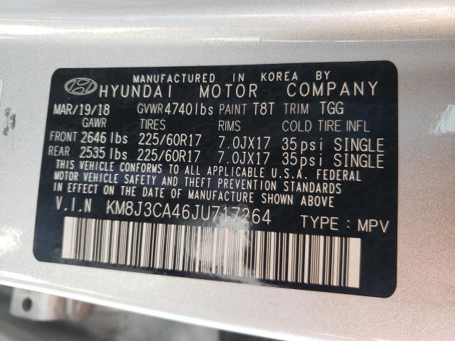 Photo 9 VIN: KM8J3CA46JU717264 - HYUNDAI TUCSON SEL 