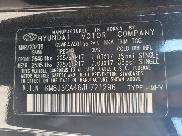 Photo 9 VIN: KM8J3CA46JU721296 - HYUNDAI TUCSON SEL 