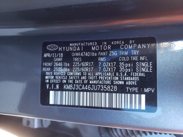 Photo 9 VIN: KM8J3CA46JU735828 - HYUNDAI TUCSON 