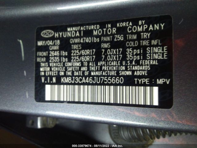 Photo 8 VIN: KM8J3CA46JU755660 - HYUNDAI TUCSON 