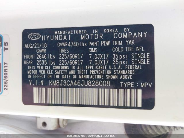 Photo 8 VIN: KM8J3CA46JU828008 - HYUNDAI TUCSON 