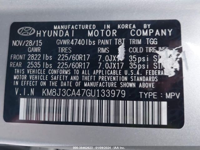 Photo 8 VIN: KM8J3CA47GU133979 - HYUNDAI TUCSON 