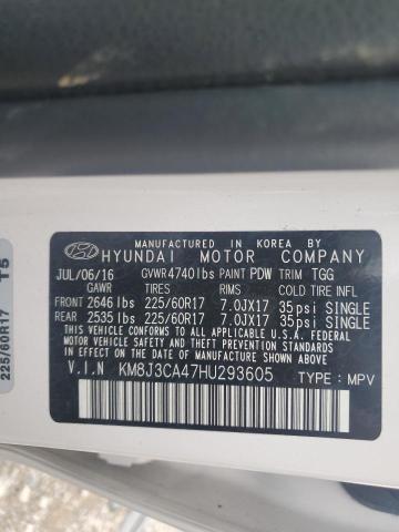 Photo 12 VIN: KM8J3CA47HU293605 - HYUNDAI TUCSON LIM 