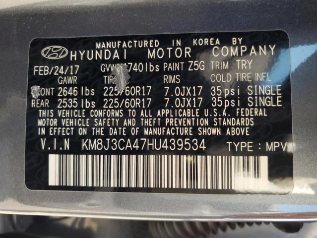 Photo 12 VIN: KM8J3CA47HU439534 - HYUNDAI TUCSON LIM 