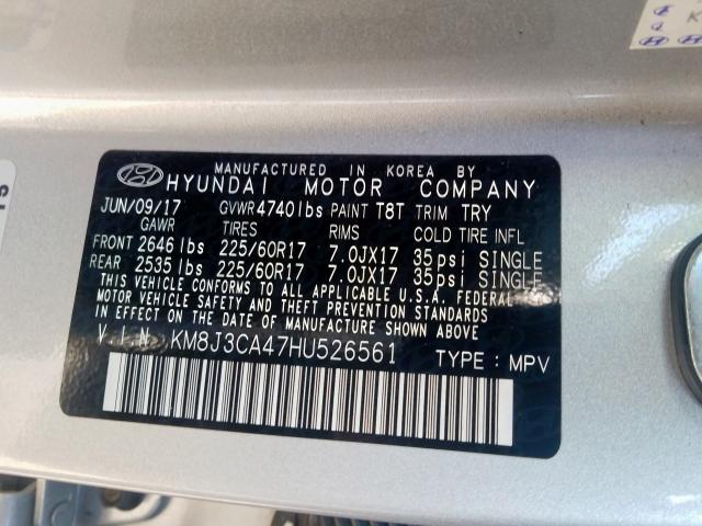 Photo 9 VIN: KM8J3CA47HU526561 - HYUNDAI TUCSON 